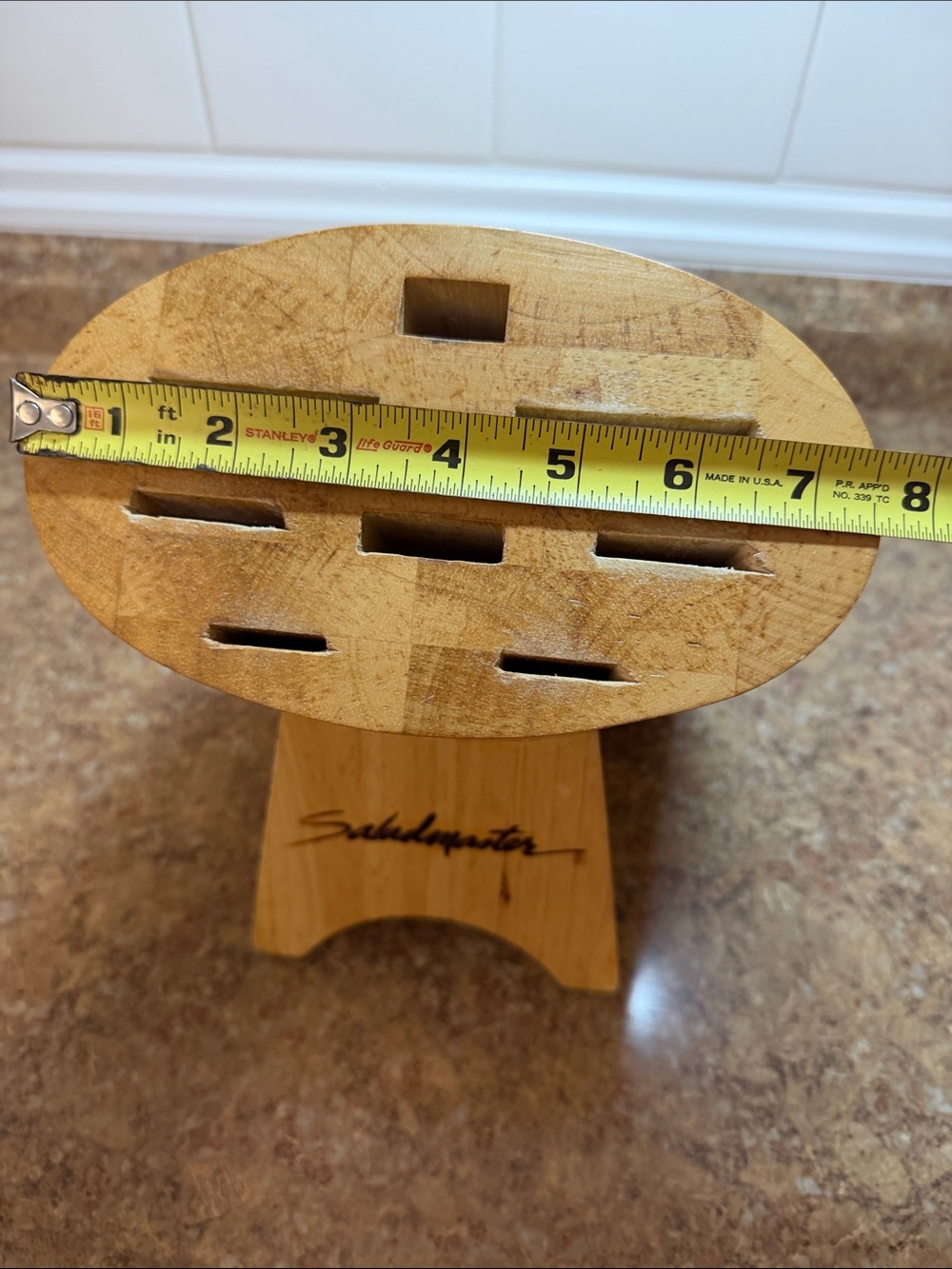 Saladmaster Natural Wood Knife Block - Light Brown - Picture 9 of 11